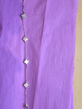 Tocara Delicate Clover Link Bracelet in Silver Tone